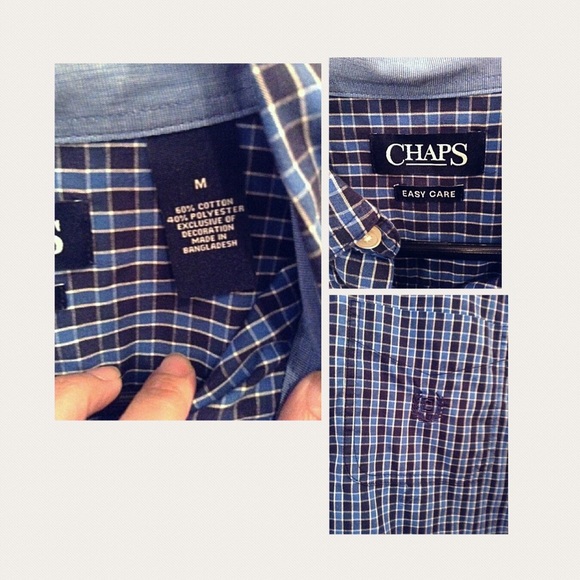 Chaps Plaid Long Sleeve Button Down Size M - Picture 5 of 5